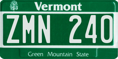 VT license plate ZMN240