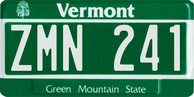 VT license plate ZMN241