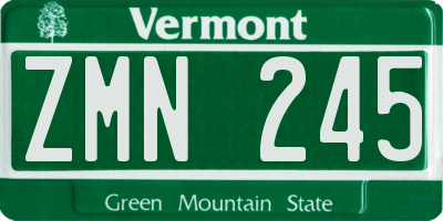 VT license plate ZMN245