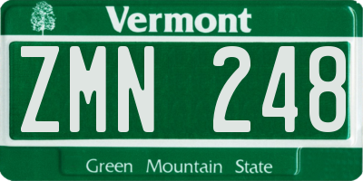 VT license plate ZMN248