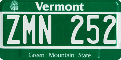 VT license plate ZMN252