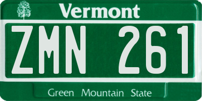 VT license plate ZMN261