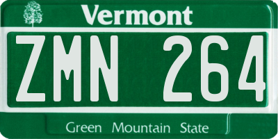 VT license plate ZMN264