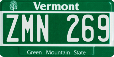VT license plate ZMN269