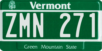 VT license plate ZMN271
