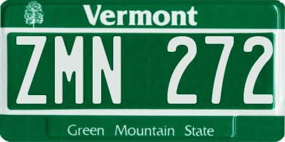 VT license plate ZMN272