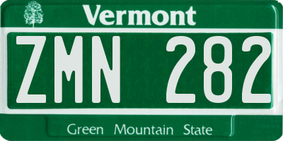 VT license plate ZMN282