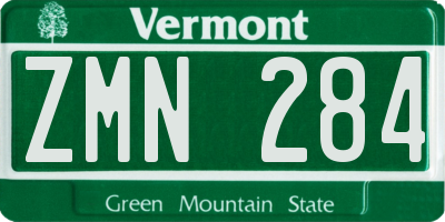 VT license plate ZMN284