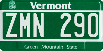 VT license plate ZMN290