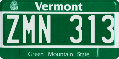 VT license plate ZMN313