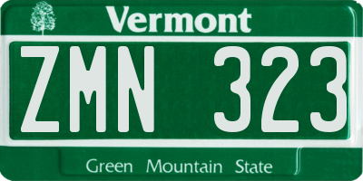 VT license plate ZMN323