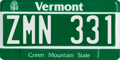 VT license plate ZMN331