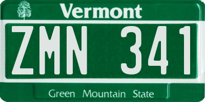 VT license plate ZMN341