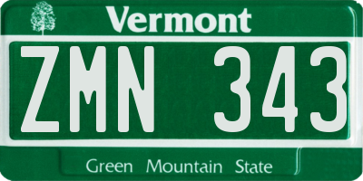 VT license plate ZMN343
