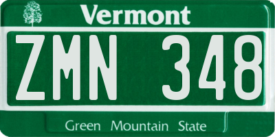 VT license plate ZMN348