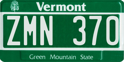 VT license plate ZMN370