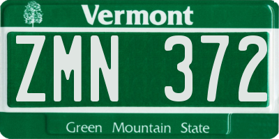 VT license plate ZMN372