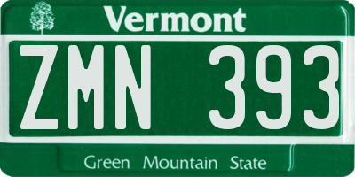 VT license plate ZMN393