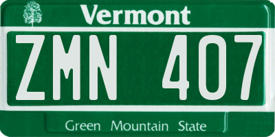 VT license plate ZMN407