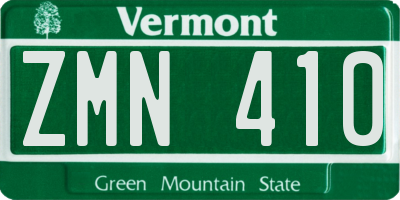 VT license plate ZMN410