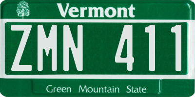 VT license plate ZMN411
