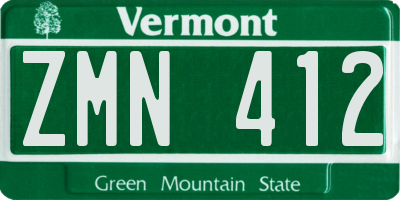 VT license plate ZMN412