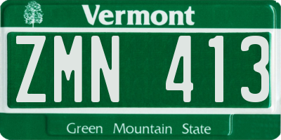 VT license plate ZMN413