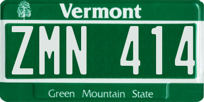 VT license plate ZMN414