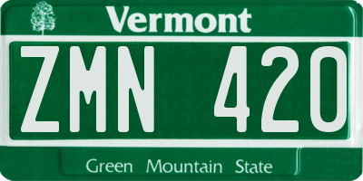 VT license plate ZMN420