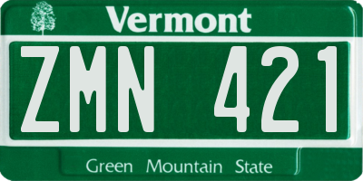 VT license plate ZMN421