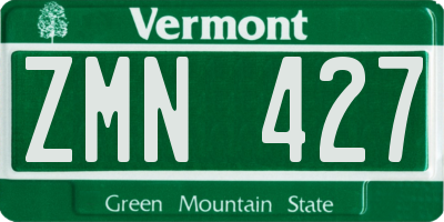 VT license plate ZMN427