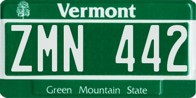 VT license plate ZMN442