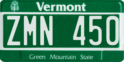 VT license plate ZMN450