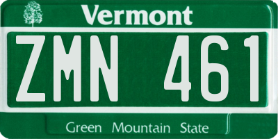 VT license plate ZMN461