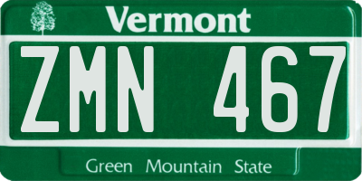 VT license plate ZMN467