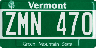 VT license plate ZMN470