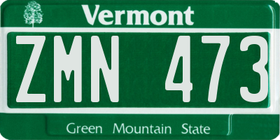 VT license plate ZMN473