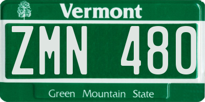 VT license plate ZMN480