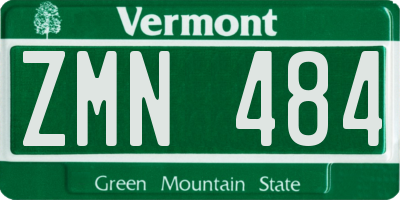 VT license plate ZMN484