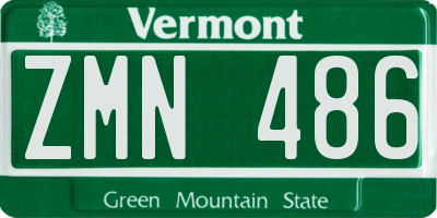 VT license plate ZMN486