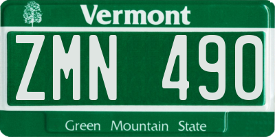VT license plate ZMN490