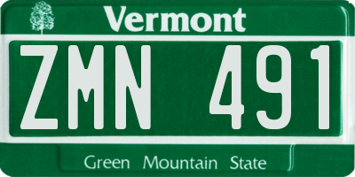 VT license plate ZMN491