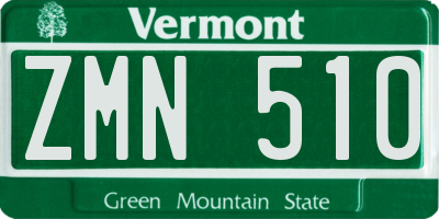 VT license plate ZMN510