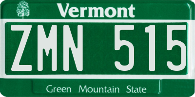 VT license plate ZMN515