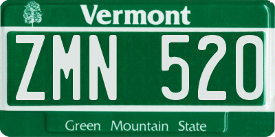 VT license plate ZMN520