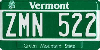 VT license plate ZMN522