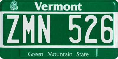VT license plate ZMN526