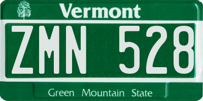 VT license plate ZMN528