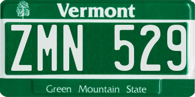 VT license plate ZMN529