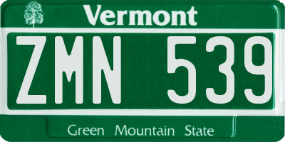 VT license plate ZMN539
